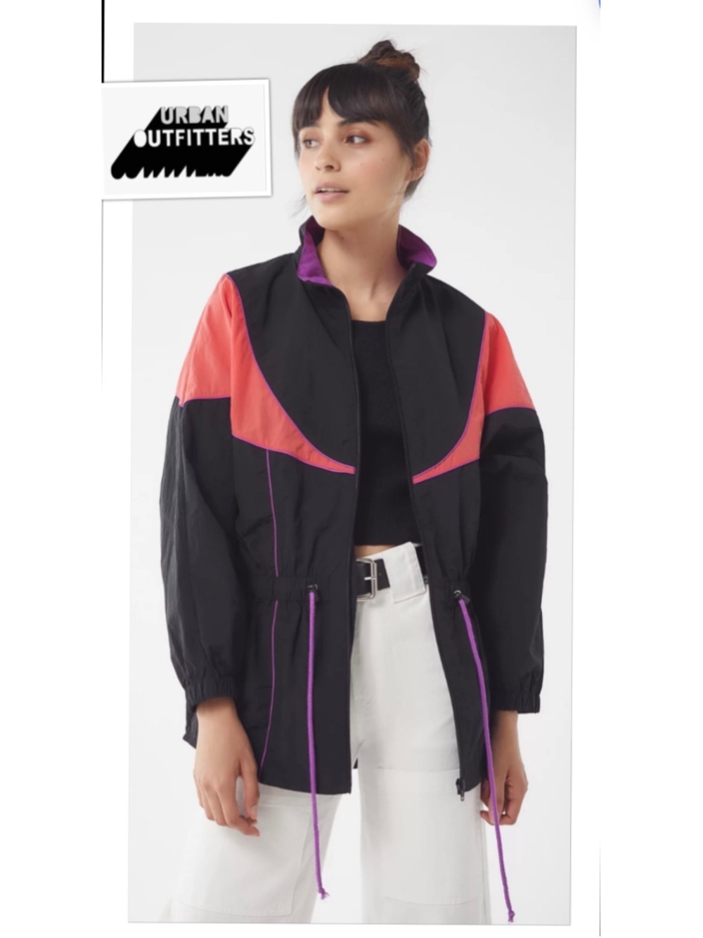 90’s Retro Style Colorblock Windbreaker by Urban Outfitters Womens Med Jacket